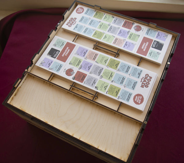 Food Chain Magnate + Ketchup Expansion (Sans Milestones cards) Full Wooden Storage Solution - The Nifty Organizer