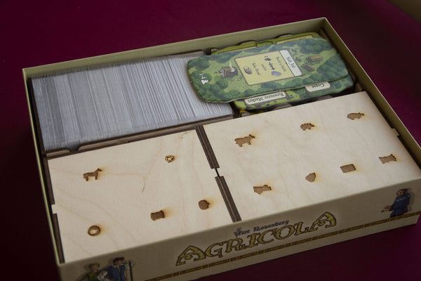 Agricola Revised Edition + 5-6 player expansion + Farmer of the Moor expansion Wooden Insert/Organizer - The Nifty Organizer
