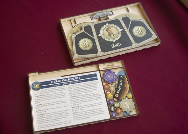 Dune 2019 + Ixians/Tleilaxu Expansion Wooden Insert/Organizer - The Nifty Organizer