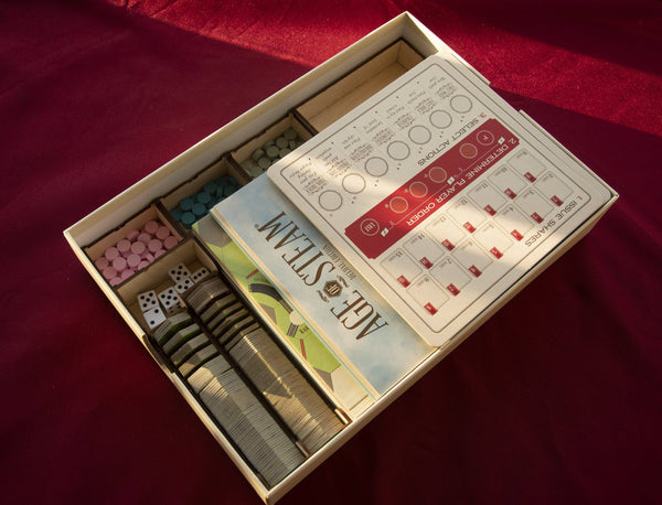 Age of Steam Deluxe Edition Wooden Insert/Organizer (for every map number) - The Nifty Organizer