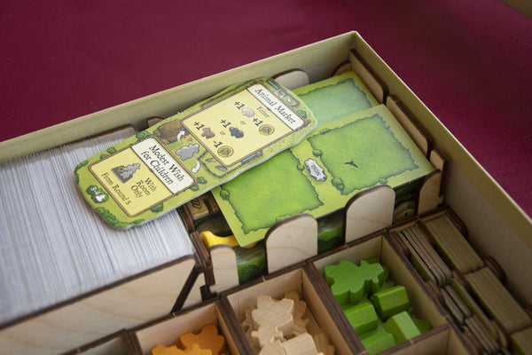 Agricola Revised Edition + 5-6 player expansion + Farmer of the Moor expansion Wooden Insert/Organizer - The Nifty Organizer