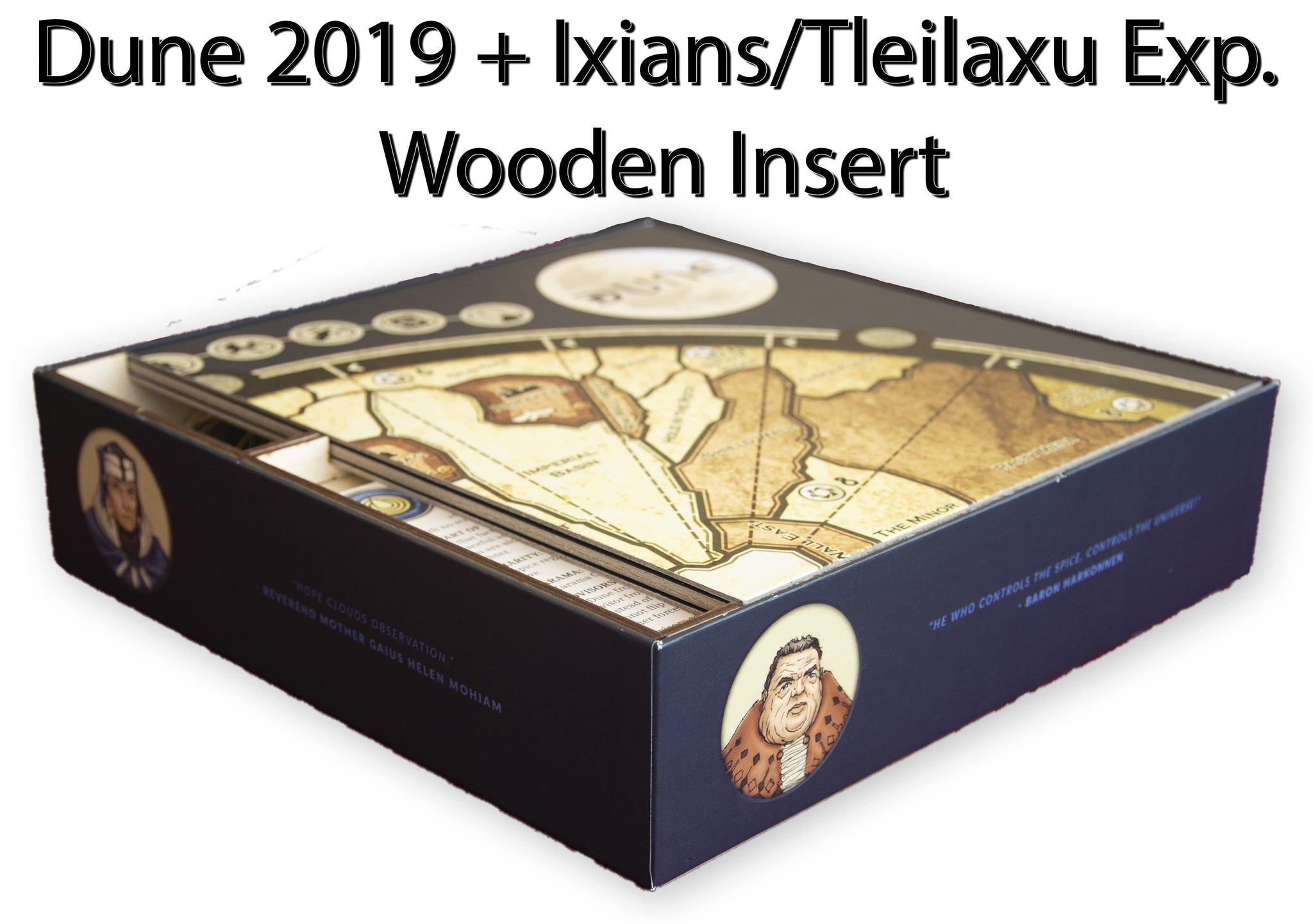 Dune 2019 + Ixians/Tleilaxu Expansion Wooden Insert/Organizer - The Nifty Organizer