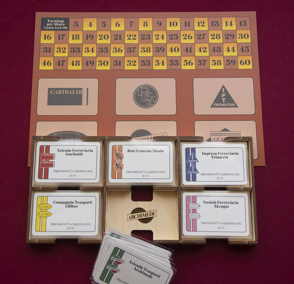 1849: The Game of Sicilian Railways Wooden Insert/Organizer (All-Aboard Games Edition) - The Nifty Organizer